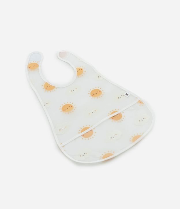 Babero Infantil con Bolsillo y Estampa de Sol y Nubes - Talle único