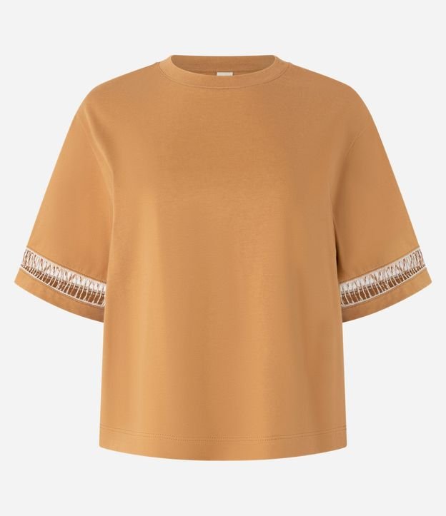Blusa Boxy en Algodón con Entremedios en la Manga 5