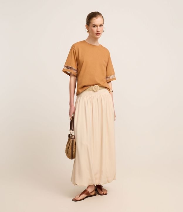Blusa Boxy en Algodón con Entremedios en la Manga 2