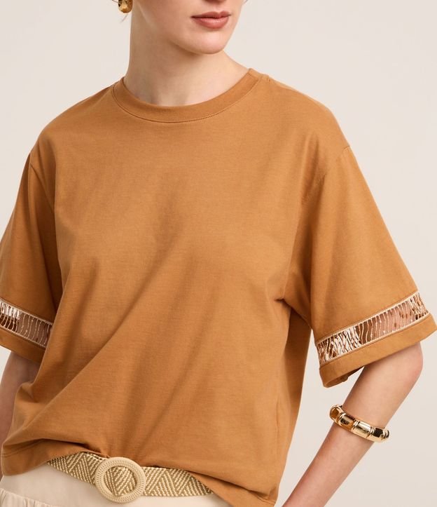 Blusa Boxy en Algodón con Entremedios en la Manga 5