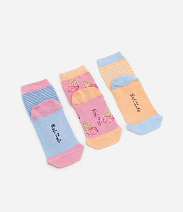 Kit 03 Medias Infantiles Cano Mediano con Estampa Bluey - Talle 19 a 30 3