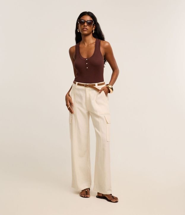 Blusa Básica Acanalada en Punto con Escote U 3