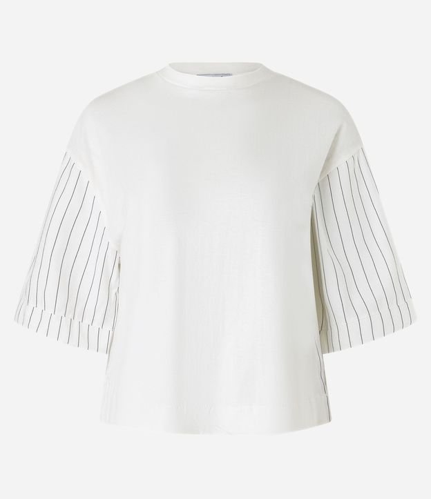Remera Boxy en Algodón con Rayas en la Manga y Espalda 5