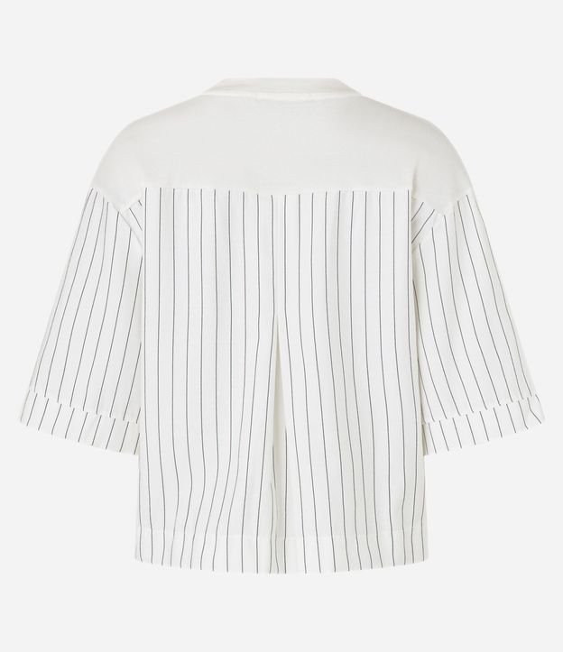 Remera Boxy en Algodón con Rayas en la Manga y Espalda 6