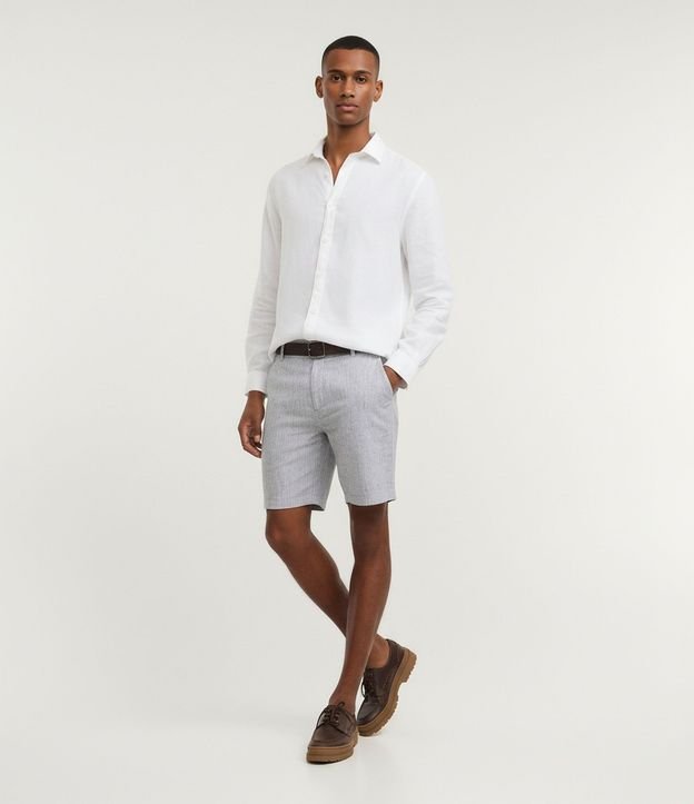 Bermuda Slim Texturizada en Lino con Algodón