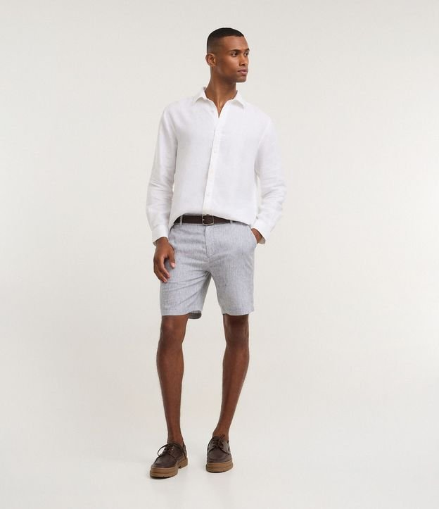 Bermuda Slim Texturizada en Lino con Algodón 2