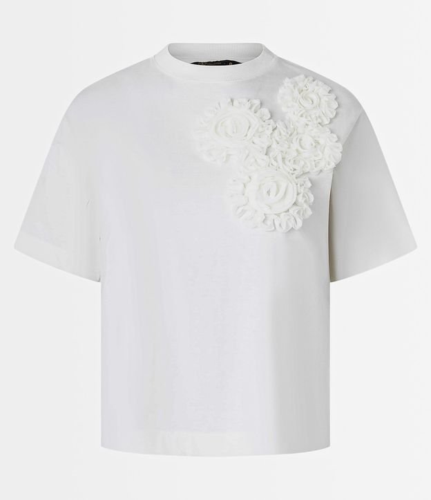 Blusa en Algodón con Flores de Tejido en el Hombro 4