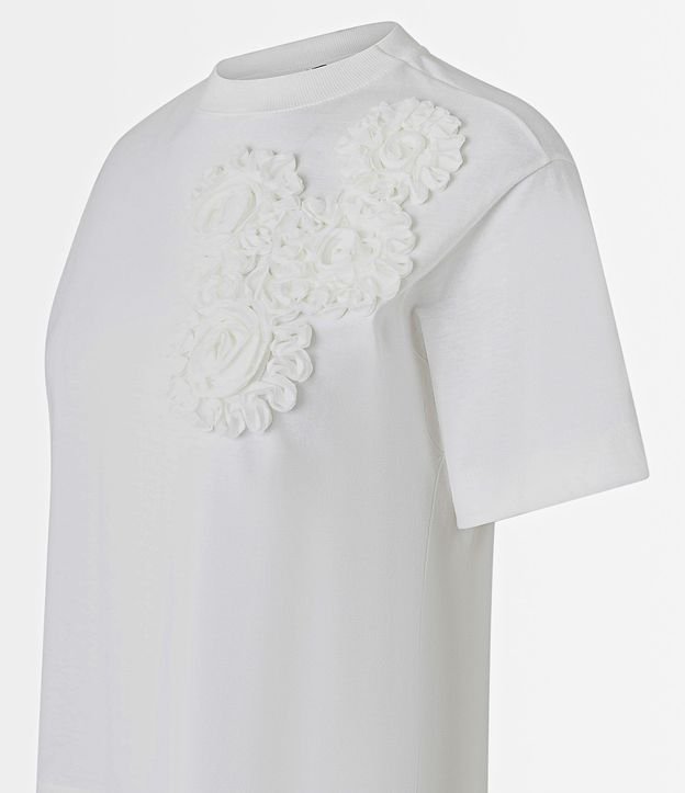 Blusa en Algodón con Flores de Tejido en el Hombro 5