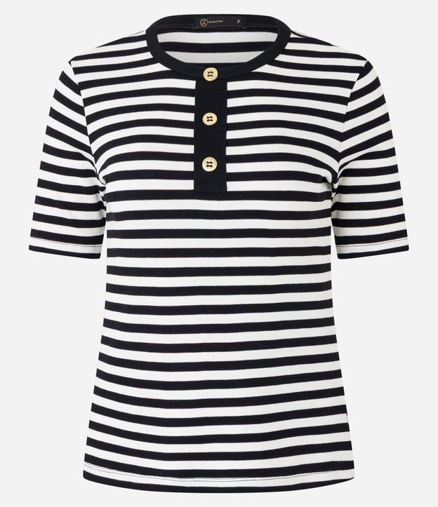 Blusa Slim Rayada en Rib con Textura Acanalada 5