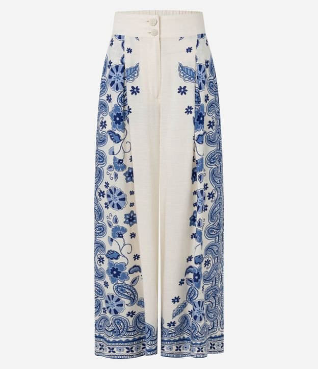 Pantalón Wide Leg con Estampa Arabescos