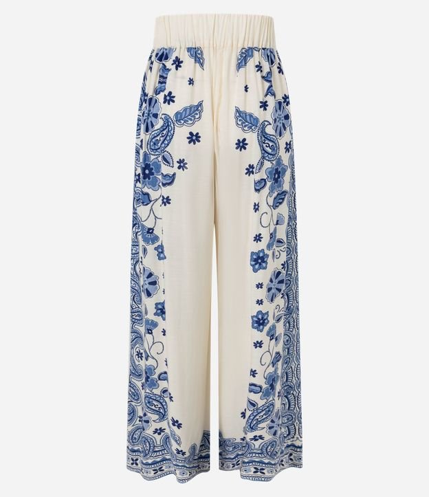 Pantalón Wide Leg con Estampa Arabescos 9
