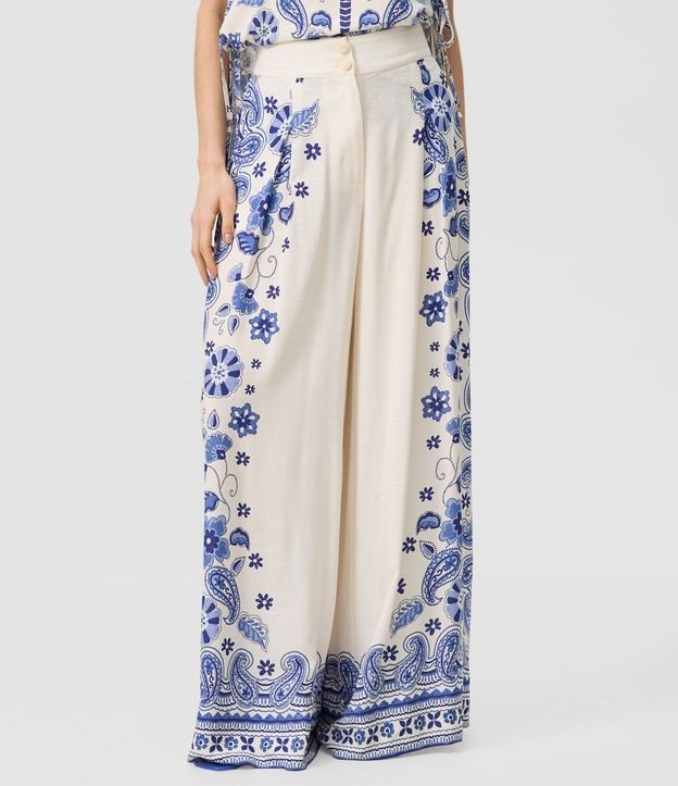 Pantalón Wide Leg con Estampa Arabescos 2