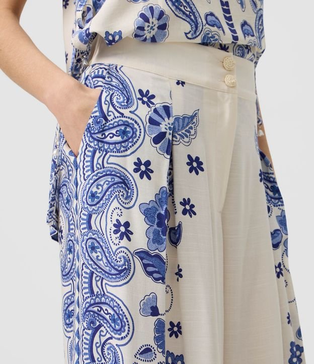 Pantalón Wide Leg con Estampa Arabescos 3