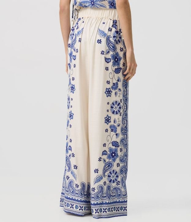 Pantalón Wide Leg con Estampa Arabescos 4