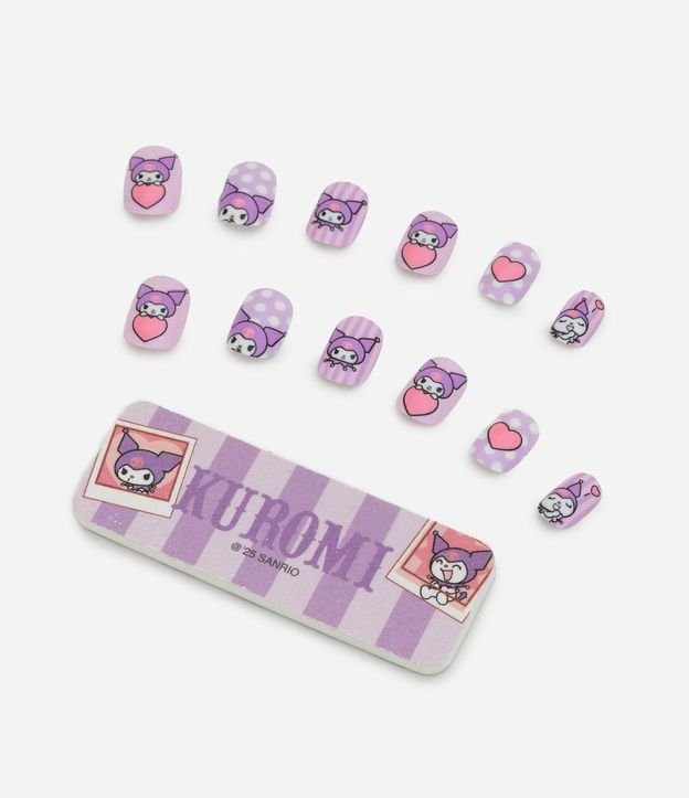 Conjunto de uñas postizas con lima, adhesivos y piedras decorativas Kuromi Alchemia 3