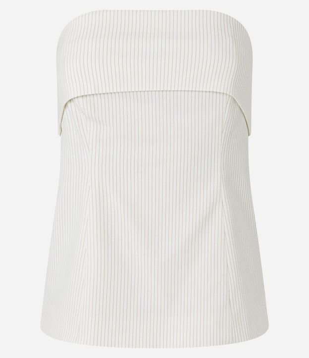Blusa Sastrería con Escote Virado y Rayas de Tiza 5