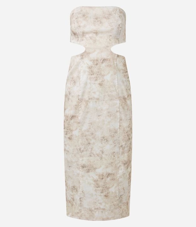 Vestido New Midi Sin Breteles con Estampa Manchada 6