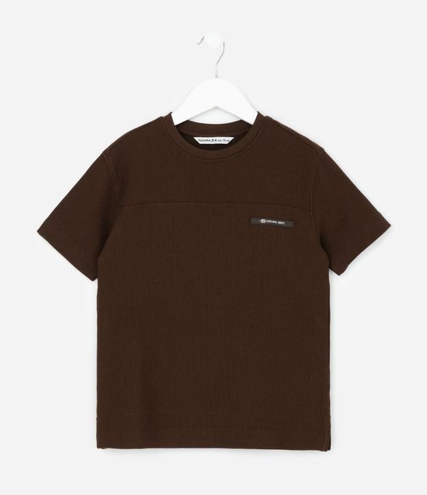Remera Infantil Acanalada con Etiqueta Aplicada - Talle 5 a 14 años 2