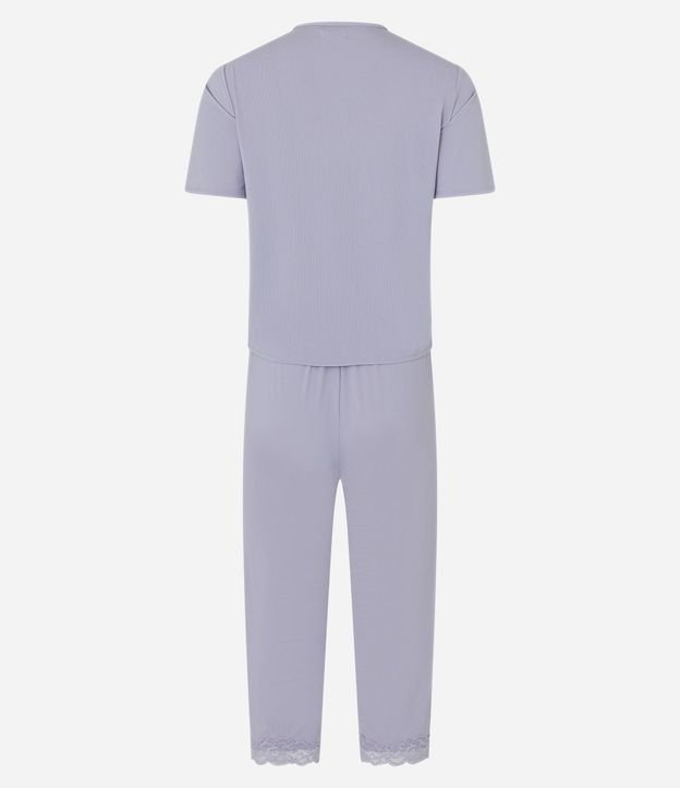 Pijama Capri en Microfibra con Encaje en el Escote V 5