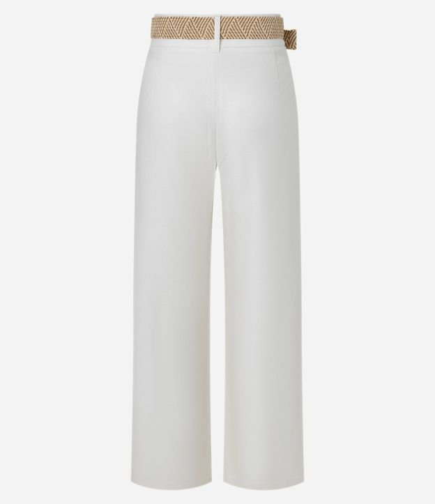 Pantalón Wide Leg en Viscolino con Cinturón de Ráfia 2