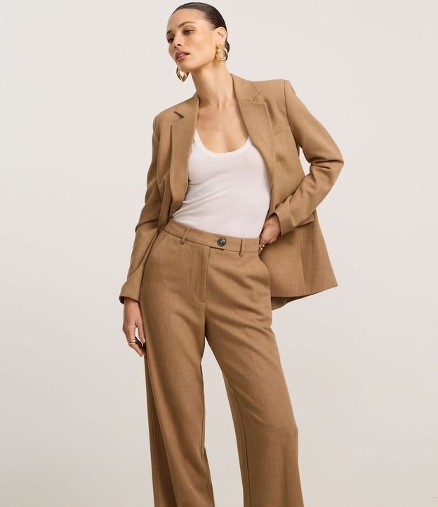 Pantalón Wide Leg Sastrería con Estampa de Cuadros Punteada 2