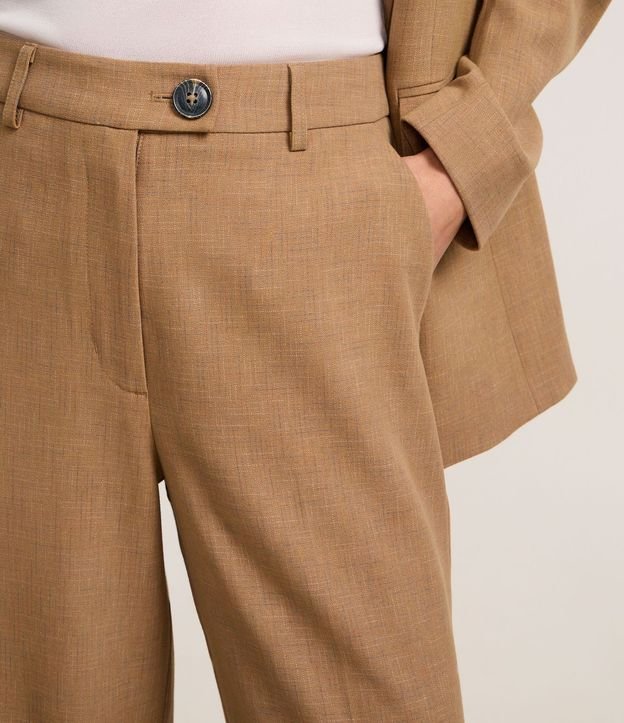 Pantalón Wide Leg Sastrería con Estampa de Cuadros Punteada 4