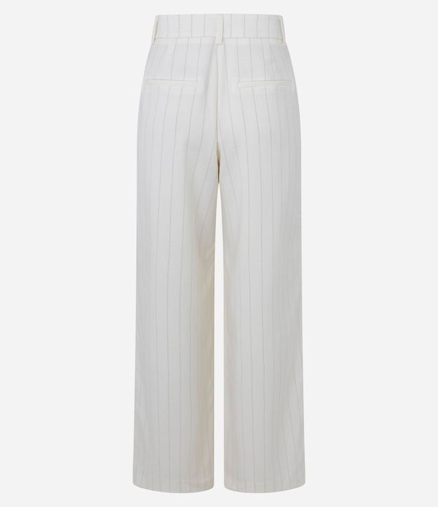 Pantalón Recto Sastre Cintura Alta en Viscosa con Rayas 8