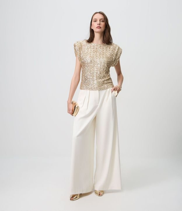 Pantalón Pantalona Sastrería con Pliegues