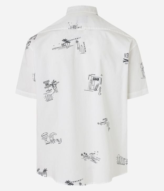 Camisa Relaxed en Tricolina con Estampa Minimalistas de Palmeras e Islas 6