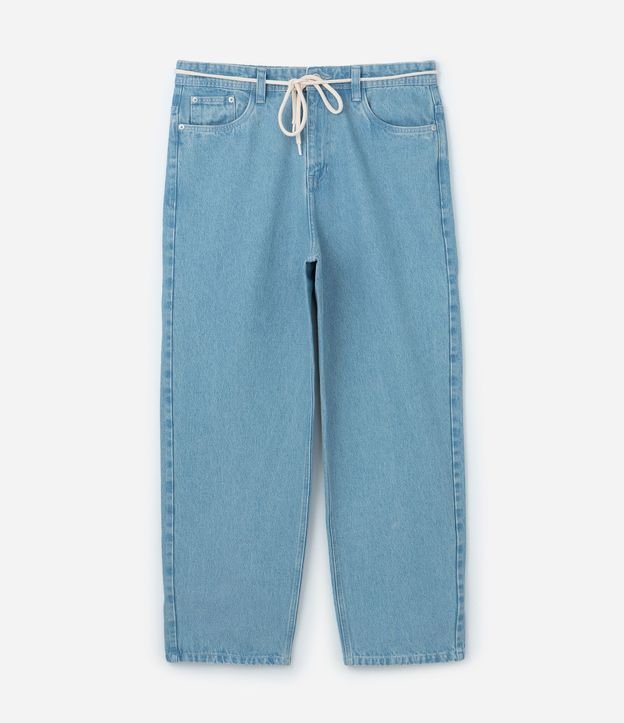 Pantalón Baggy Relaxed en Jeans con Cordón en la Cintura 7