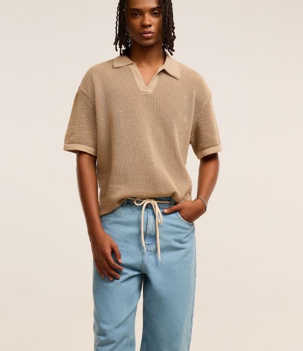 Pantalón Baggy Relaxed en Jeans con Cordón en la Cintura 6