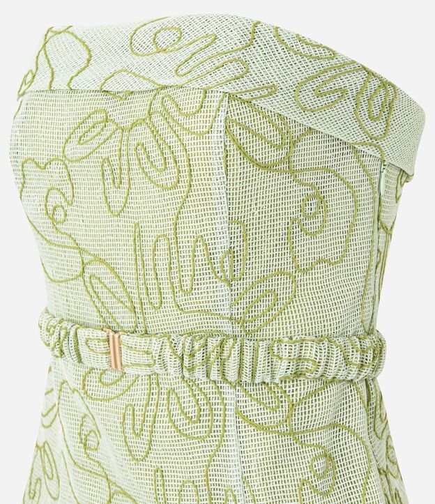 Blusa sin Bretel con Escote Virado y Bordado Bastrado 6