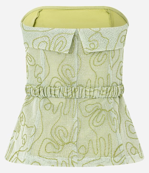 Blusa sin Bretel con Escote Virado y Bordado Bastrado 8