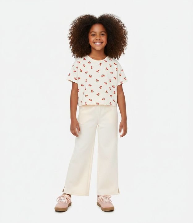 Remera corta Infantil con Estampa Cerezas - Talle 5 a 14 años