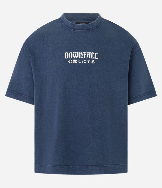 Remera Boxy en Malhão con Estampa Oriental y Lettering Dowfall