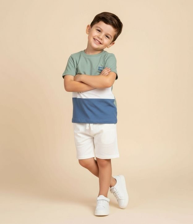 Bermuda Infantil en Piquet con Bajo Plegado - Talle 1 a 4 años