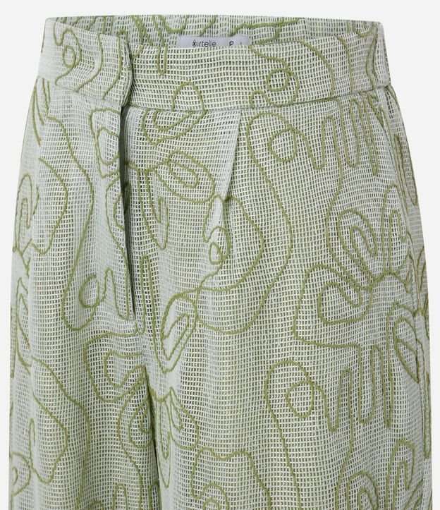 Pantalón Recto Sastre Cintura Alta con Bordado Bastrado 6