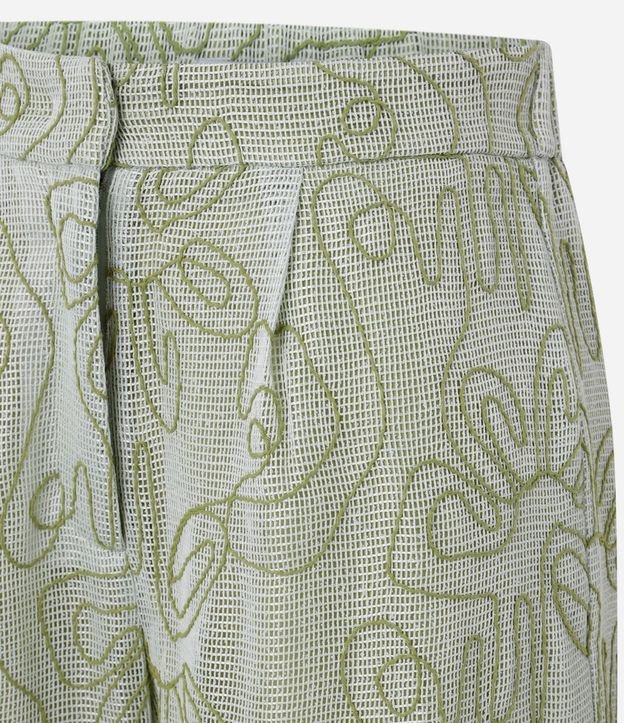 Pantalón Recto Sastre Cintura Alta con Bordado Bastrado 7