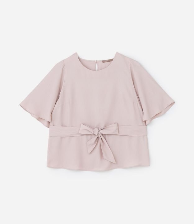 Blusa en Crepé con Lazo en la Cintura Curve & Plus Size