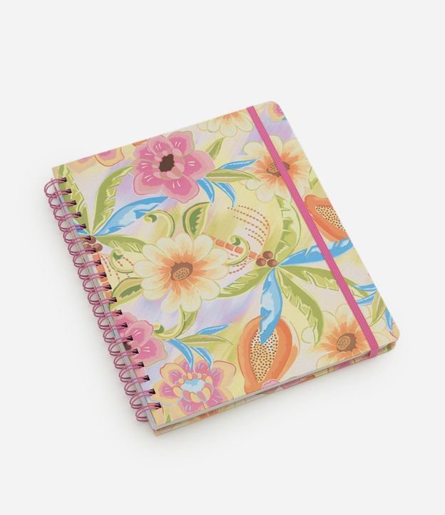 Planner de Capa Dura con Estampado Floral