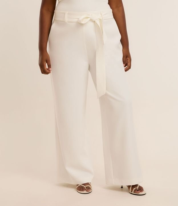 Pantalón Pantalona Sastrería con Lazo en la Cintura Curve & Plus Size 3