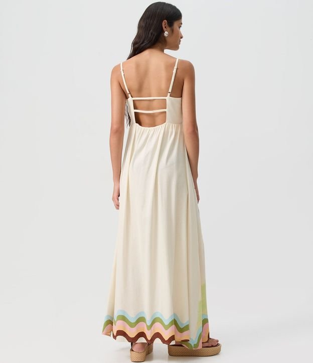 Vestido Long Midi en Viscolino con Escote Asimétrico y Estampa Tropical 4