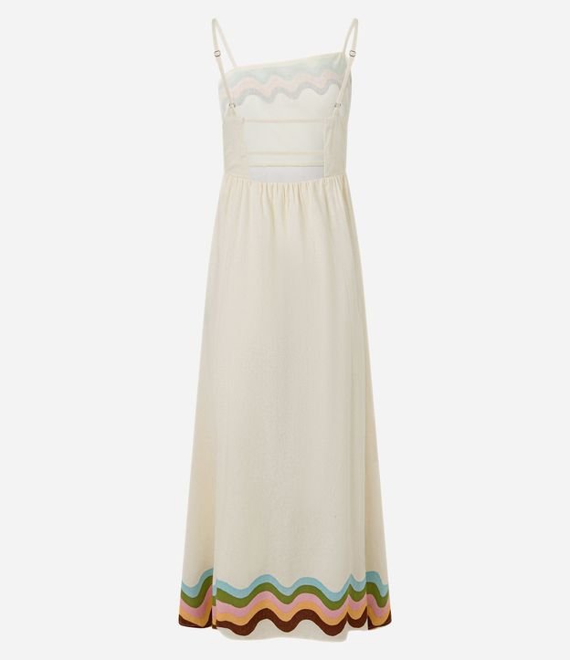 Vestido Long Midi en Viscolino con Escote Asimétrico y Estampa Tropical 7