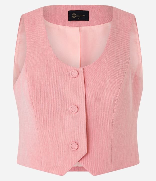 Chaleco Cropped Sastre con Textura y Botones 5