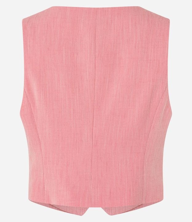 Chaleco Cropped Sastre con Textura y Botones 6