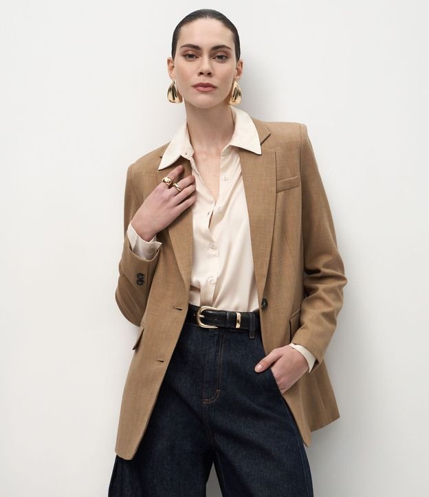 Blazer Comfort Alfaiatado con Solapas y Puntadas 1