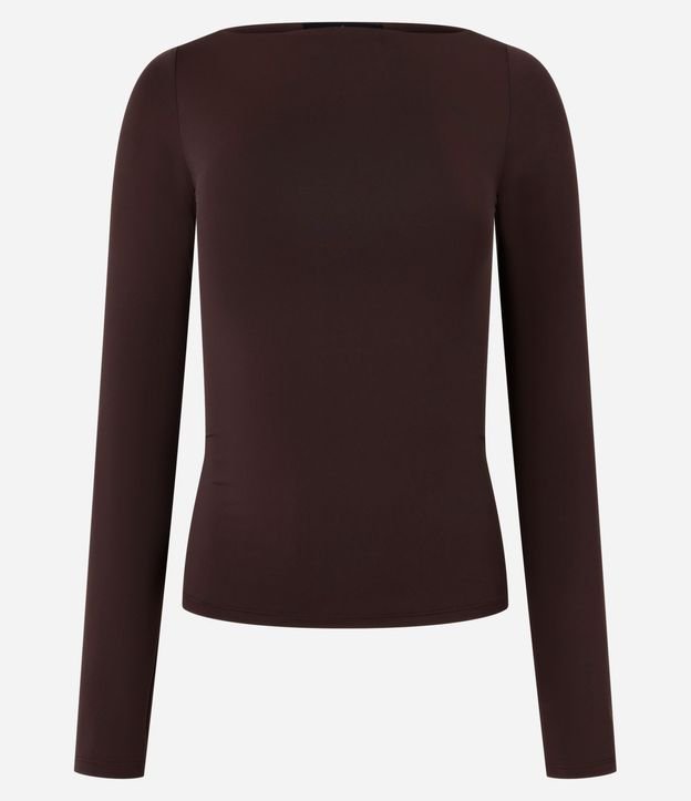 Blusa Regular en Poliamida con Escote Canoa