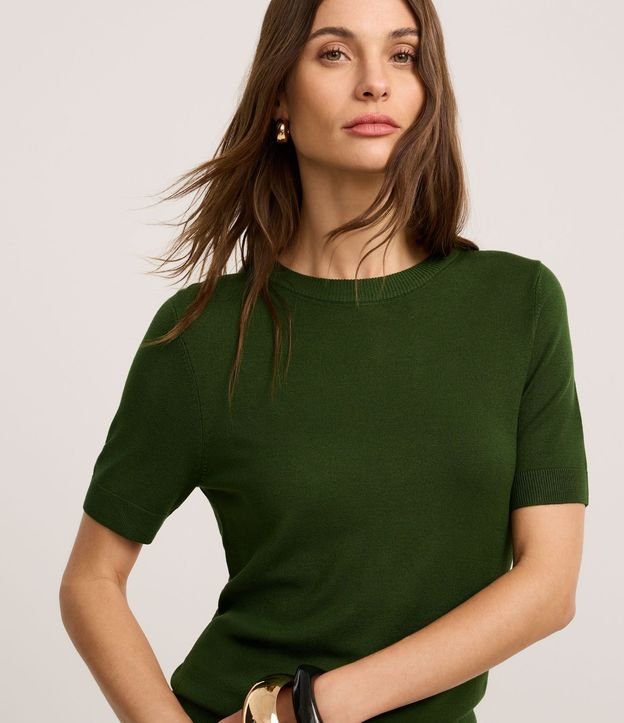 Blusa Básica de Punto con Cuello Redondo 3