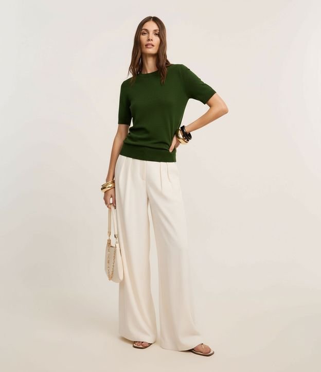 Blusa Básica de Punto con Cuello Redondo 4