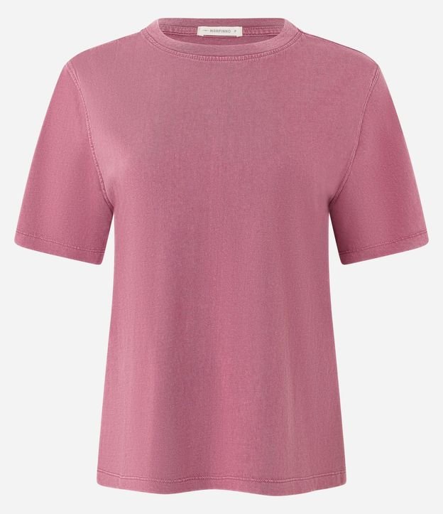 Blusa T-shirt en Algodón Desteñido con Manga corta 6